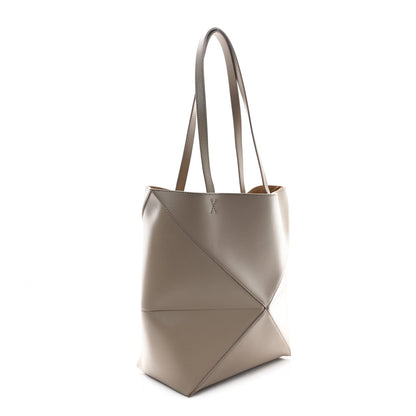 Shiny Calfskin Medium Puzzle Fold Tote Sand