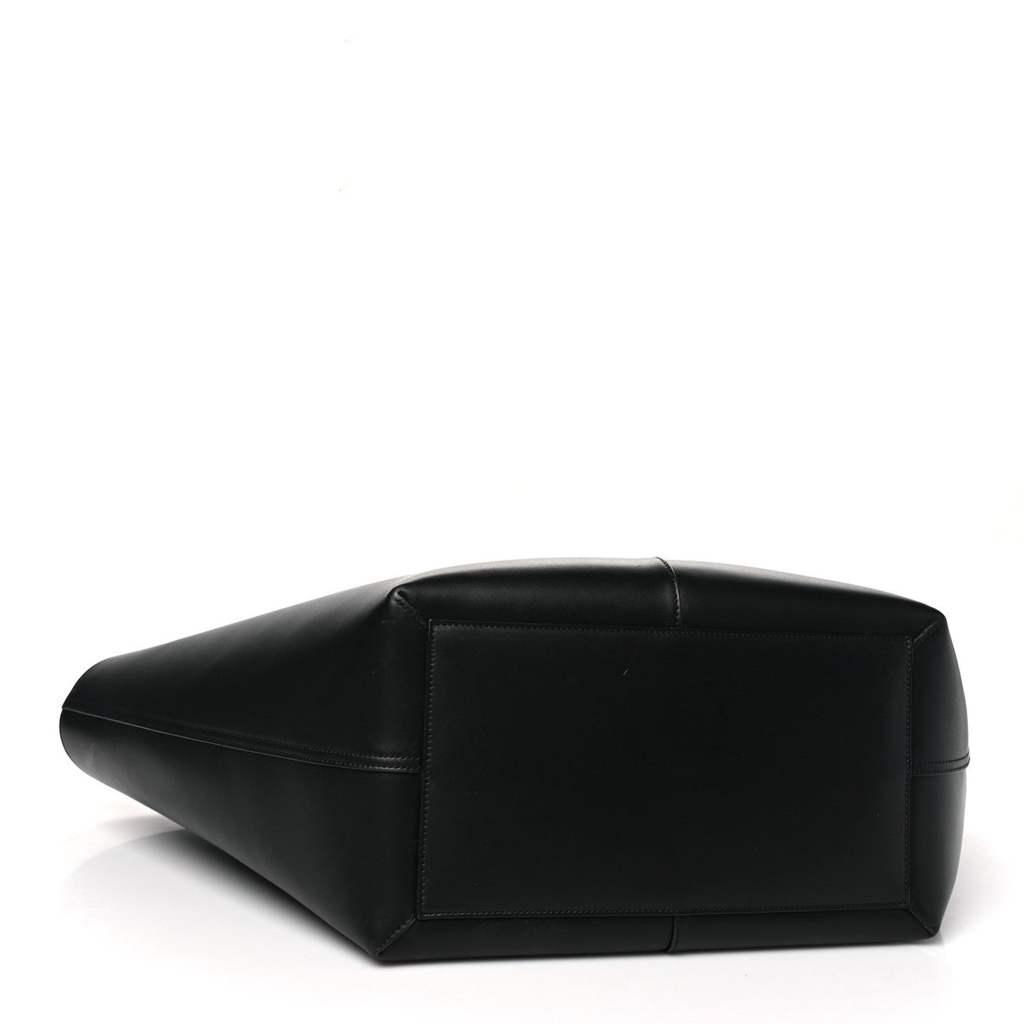 Smooth Calfskin Maxi Trapezoid Shopping Tote Black