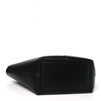 Smooth Calfskin Maxi Trapezoid Shopping Tote Black