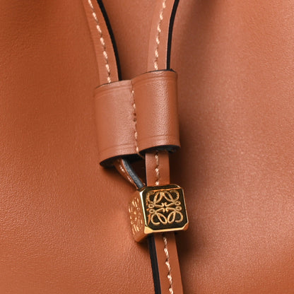 Calfskin Balloon Bucket Bag Tan