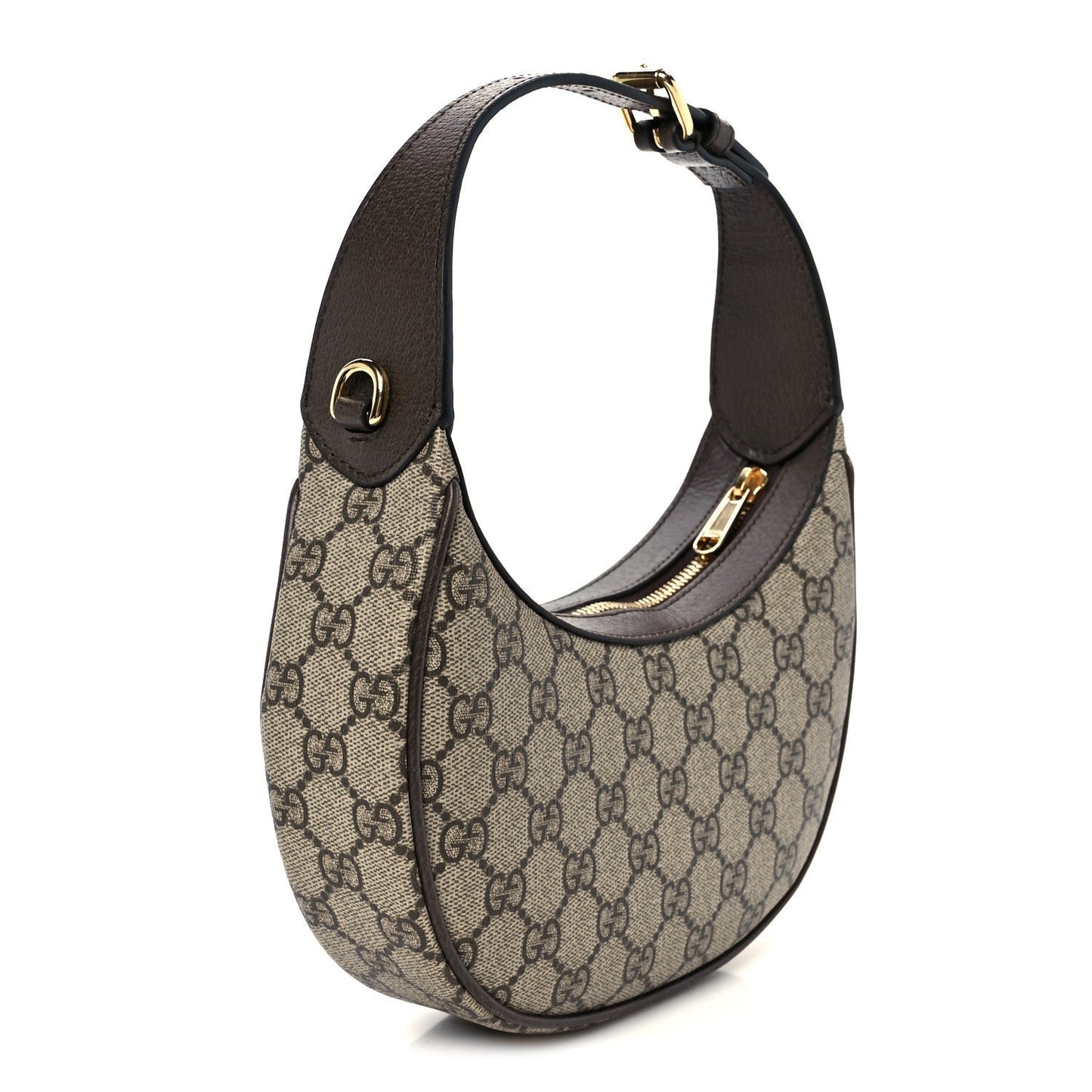 GG Supreme Monogram Textured Dollar Calfskin Small Ophidia Shoulder Bag Beige Ebony New Acero