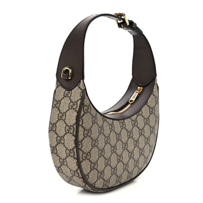 GG Supreme Monogram Textured Dollar Calfskin Small Ophidia Shoulder Bag Beige Ebony New Acero