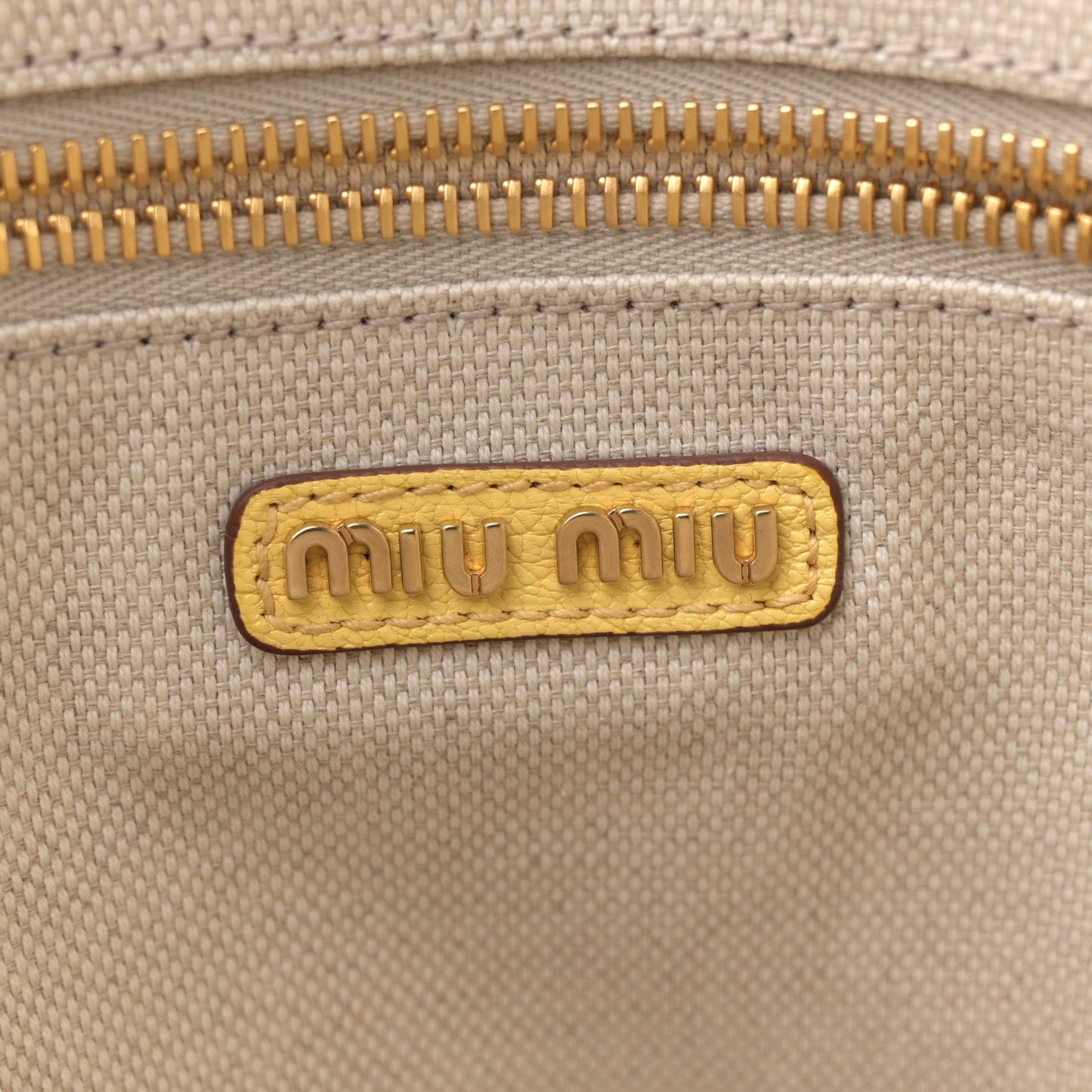 Goatskin Logo Embossed Shopping Tote Limone