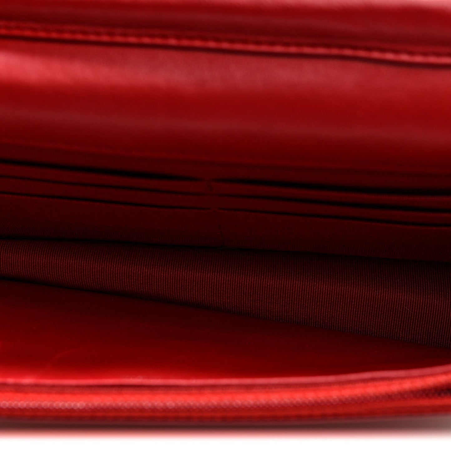 Lambskin Quilted Wallet On Chain WOC Red