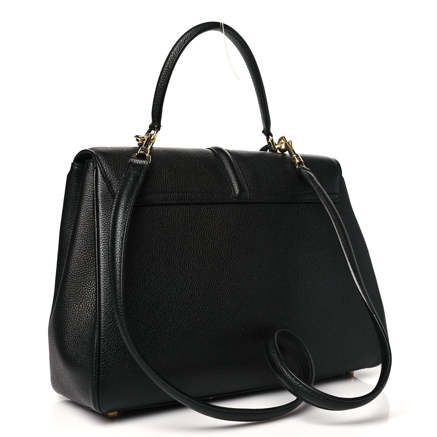 Grained Calfskin Classique 16 Top Handle Bag Black