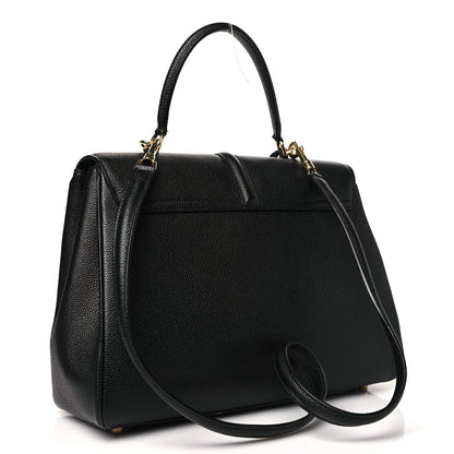 Grained Calfskin Classique 16 Top Handle Bag Black