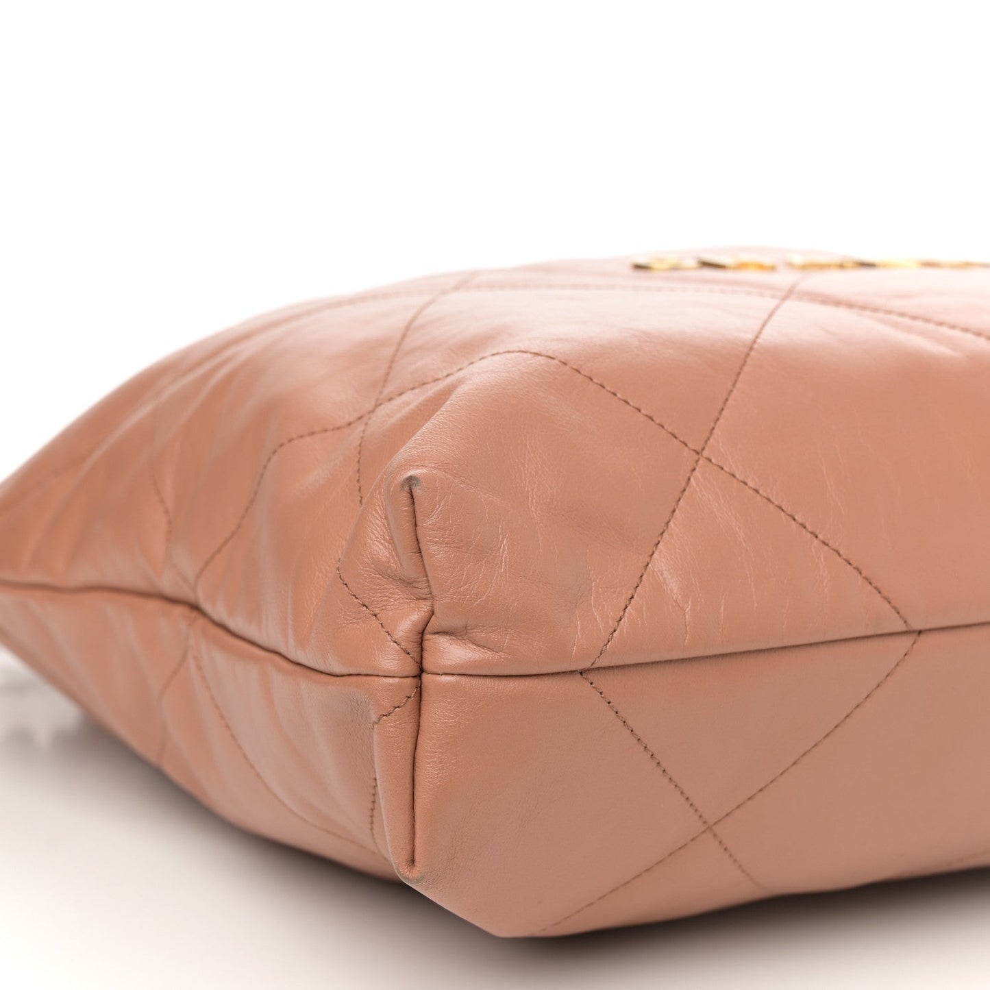 Shiny Calfskin Quilted Chanel 22 Brown