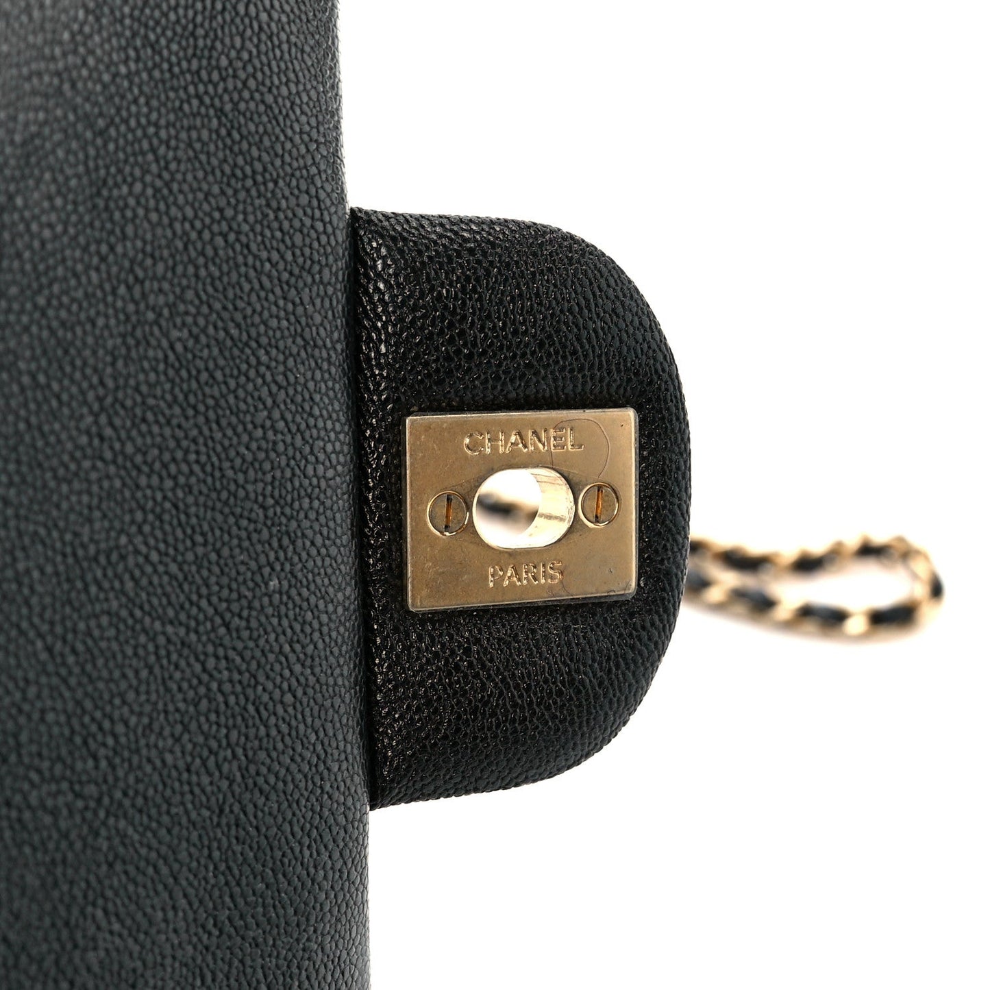 Caviar Quilted Mini Top Handle Rectangular Flap Black