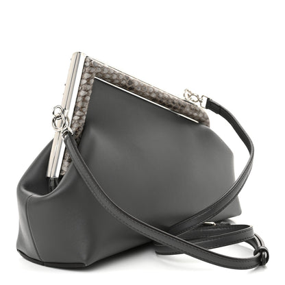 Shiny Nappa Snakeskin Small Fendi First Anthracite Asfalto