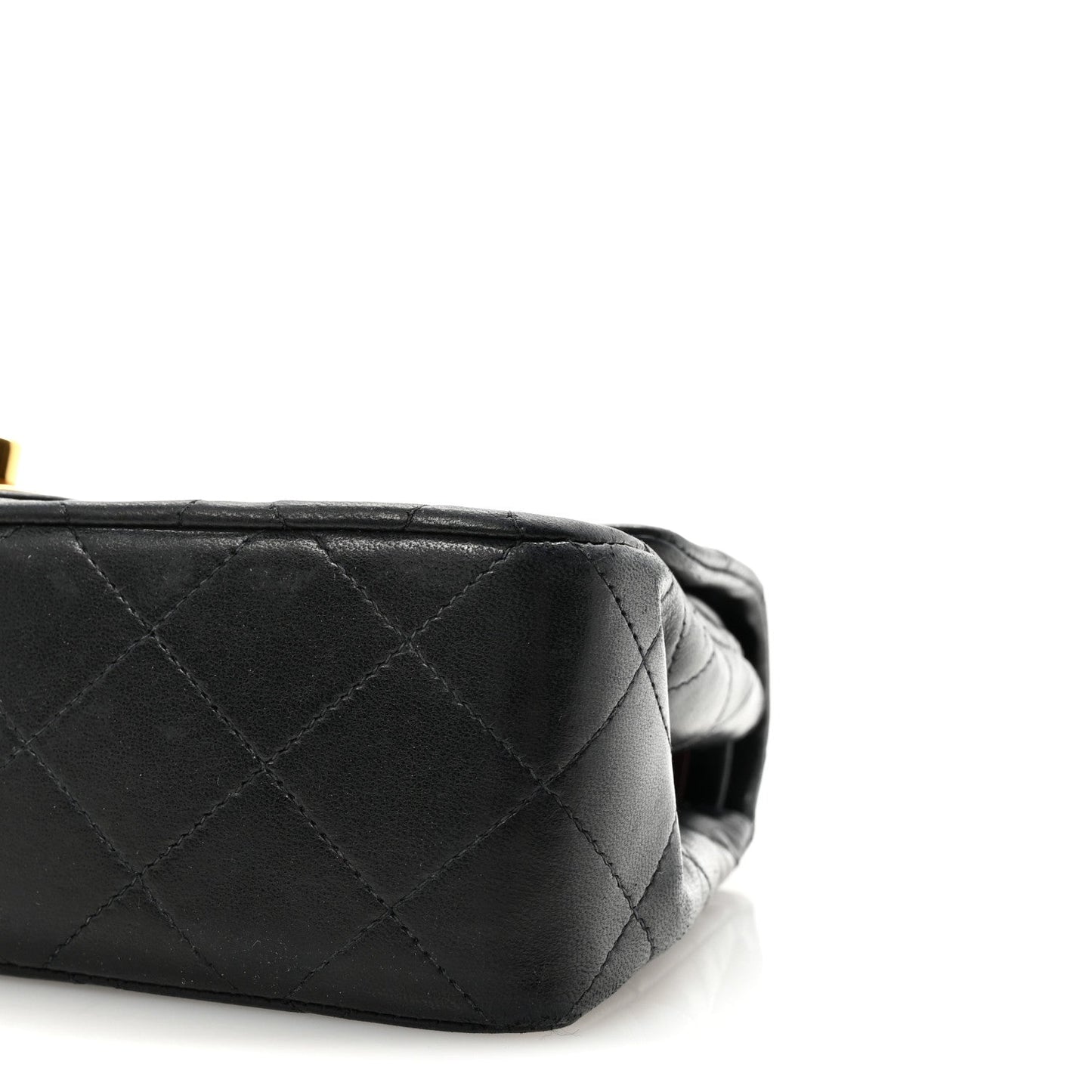 Lambskin Quilted Small Double Flap Black