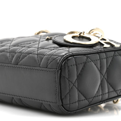 Lambskin Cannage Micro Lady D-Joy Black