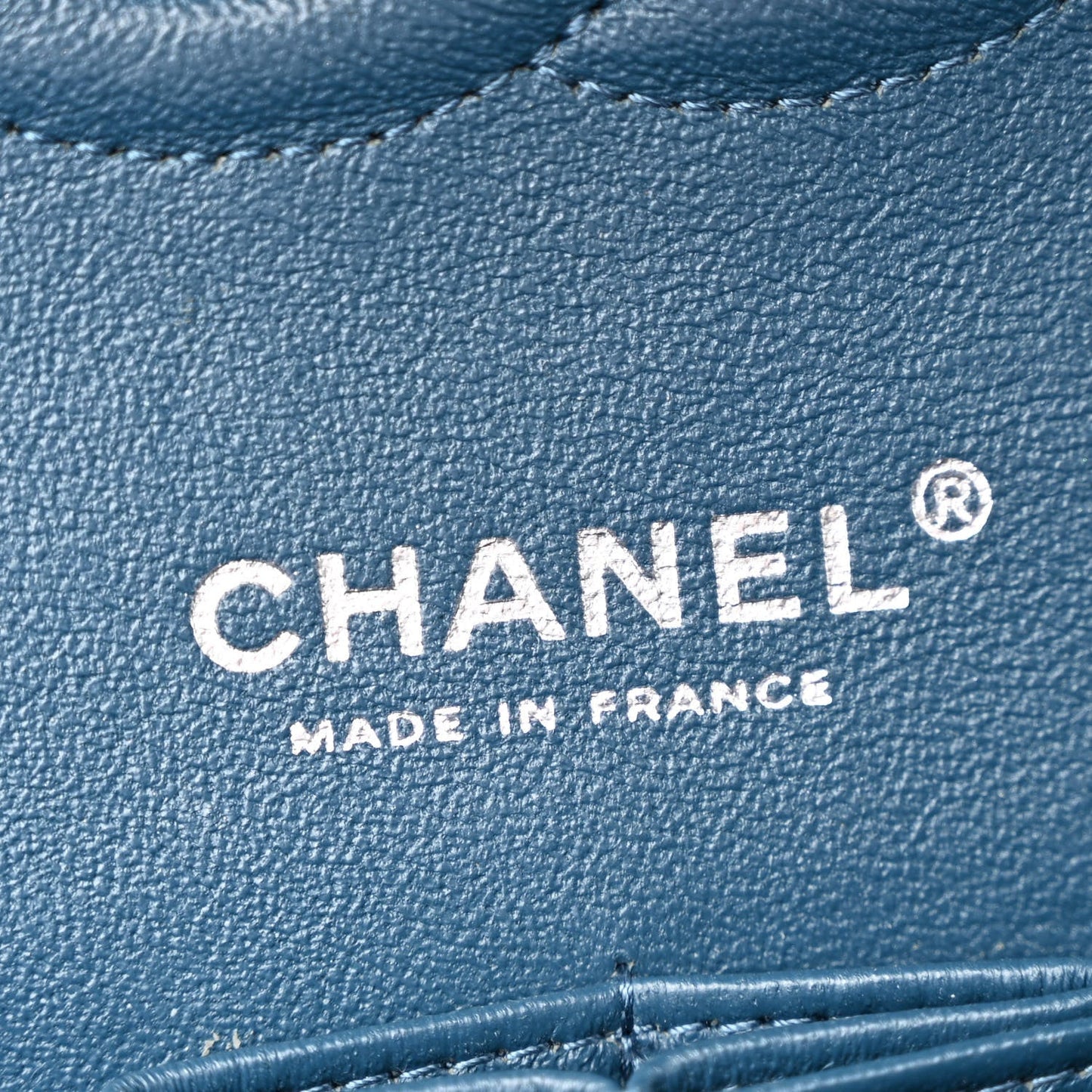 Pearly Caviar Quilted Medium Double Flap Blue