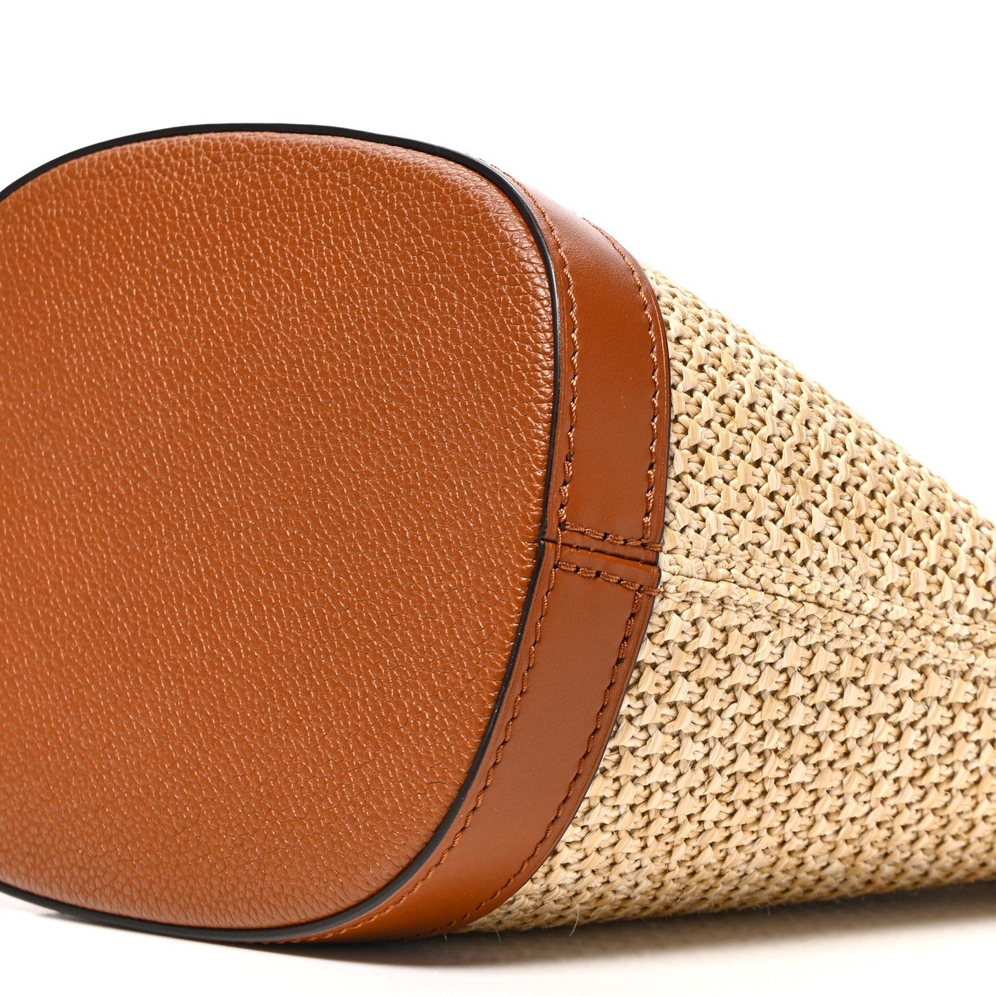 Kitted Raffia Petit Bucket Caramel