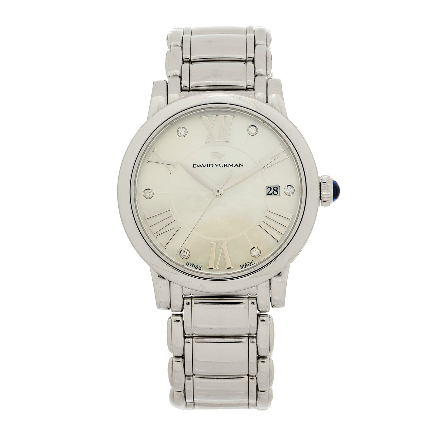 Stainless Steel Diamond Mother of Pearl 38mm Classic Quartz Watch