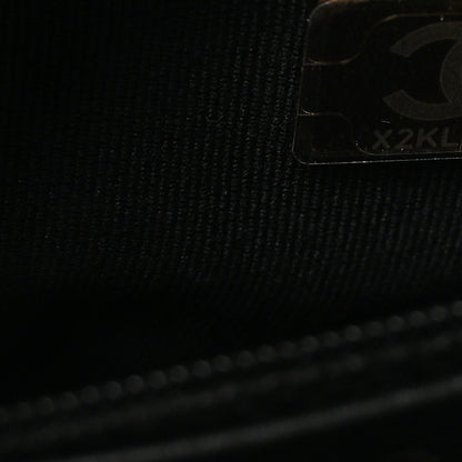 Shiny Aged Calfskin Quilted Nano Kelly Shopper Black