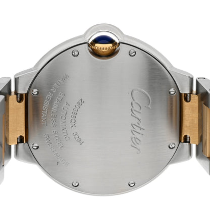 Stainless Steel 18K Yellow Gold 36mm Ballon Bleu De Cartier Automatic Watch