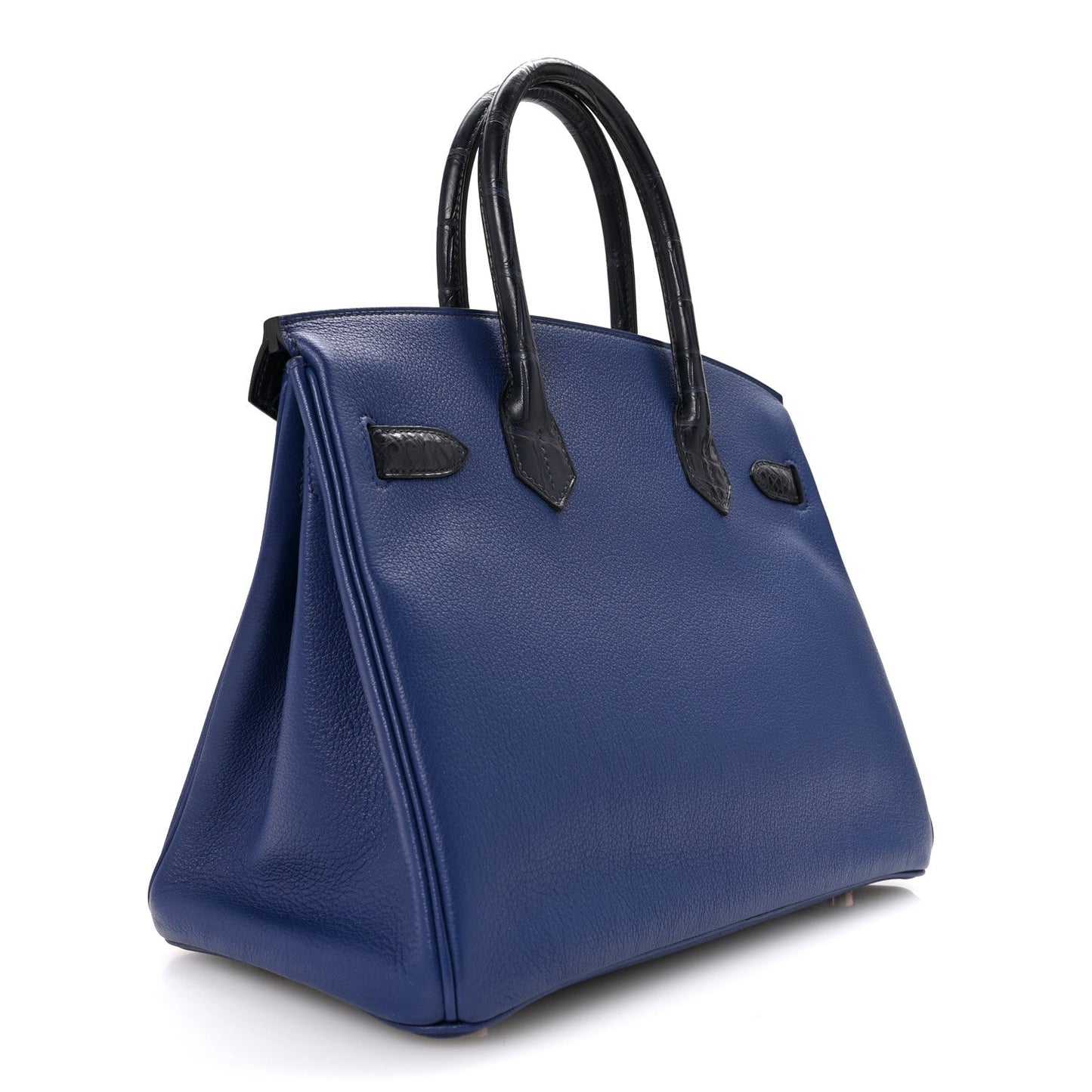 Taurillon Novillo Matte Alligator Birkin Touch 30 Bleu Saphir Bleu Marine