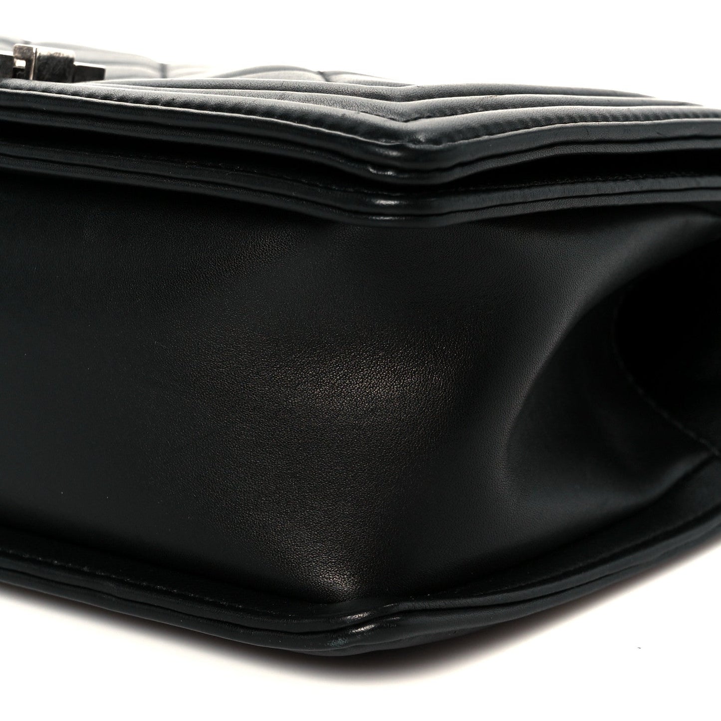 Calfskin Quilted Medium Boy Flap Black