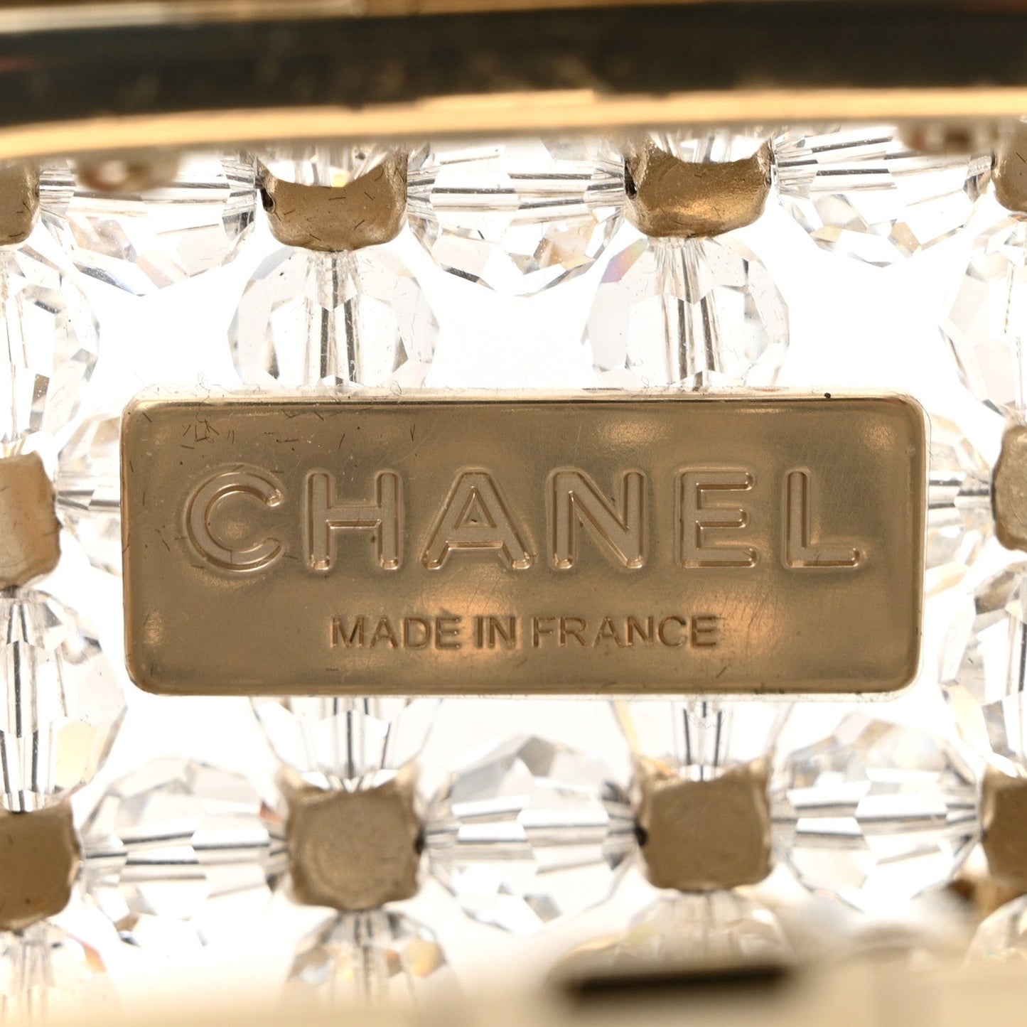 Metal Bead Crystal Minaudiere CC Mini Evening Bag Gold Multicolor