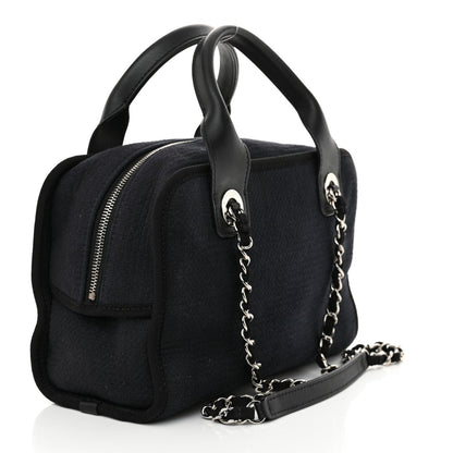 Mixed Fibers Small Deauville Bowling Bag Navy Blue