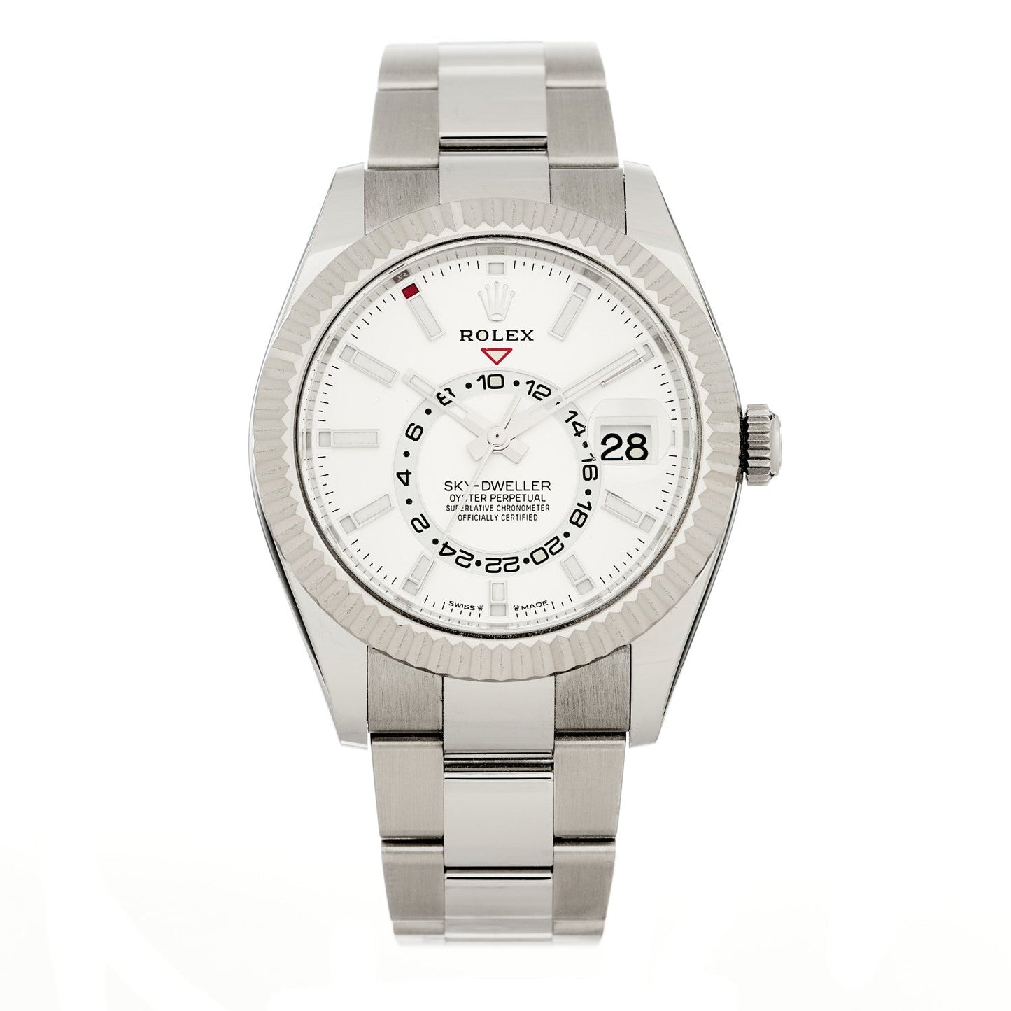 18K White Gold Stainless Steel 42mm Oyster Perpetual Sky-Dweller Watch White 336934