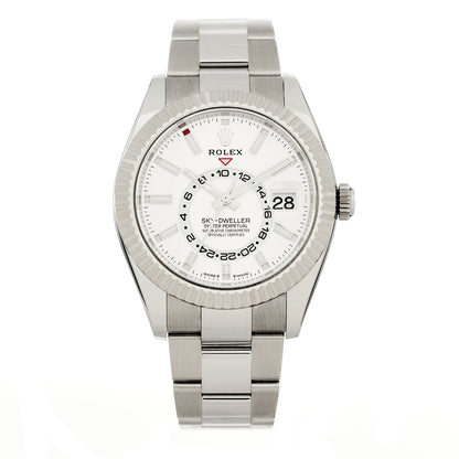 18K White Gold Stainless Steel 42mm Oyster Perpetual Sky-Dweller Watch White 336934
