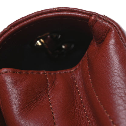 Calfskin Chevron Quilted Small Statement Flap Red