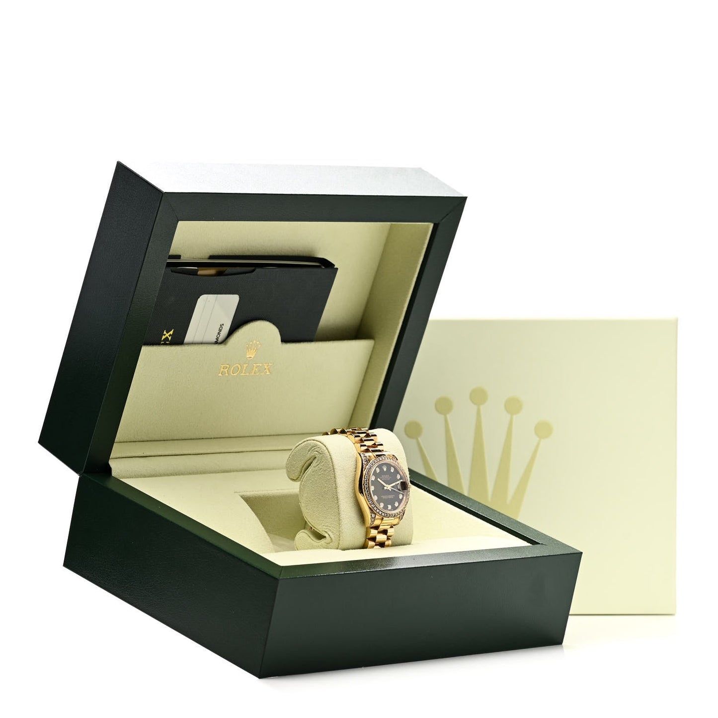 18K Yellow Gold Diamond 31mm Oyster Perpetual Datejust President Watch Black 178158