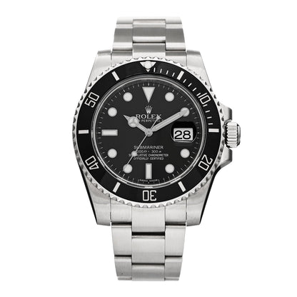 Stainless Steel 40mm Oyster Perpetual Submariner Date Watch Black 116610LN
