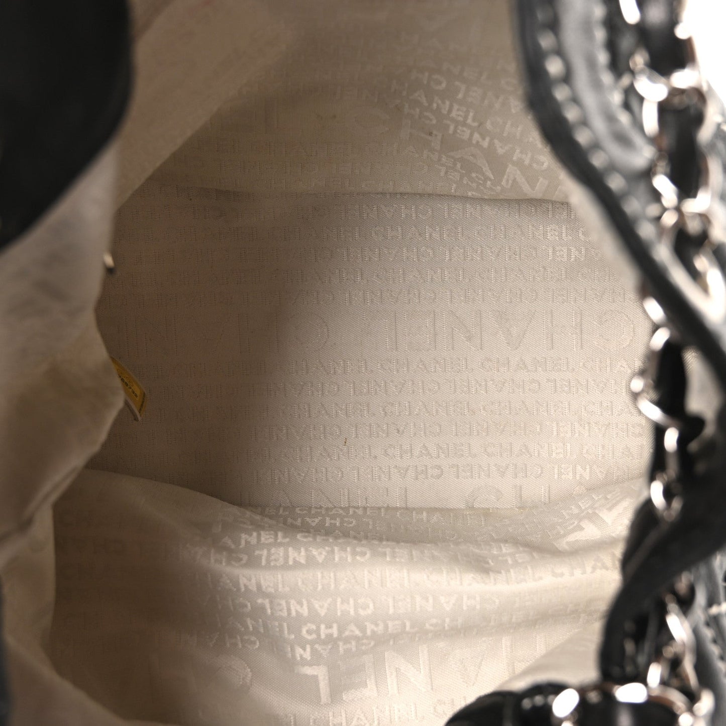 Calfskin Contrast Stitch Surpique Bucket Bag Black