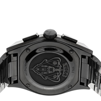 Stainless Steel 44mm Pantheon Chronograph Quartz Watch Black