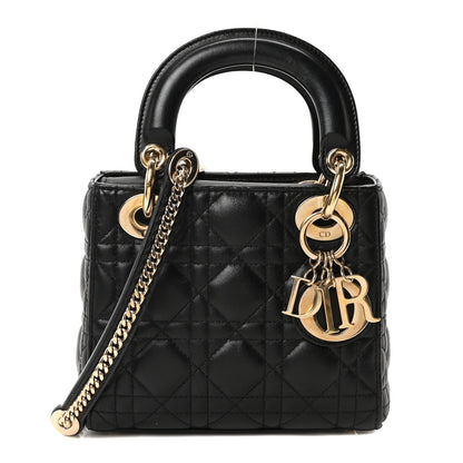 Lambskin Cannage Mini Lady Dior Black