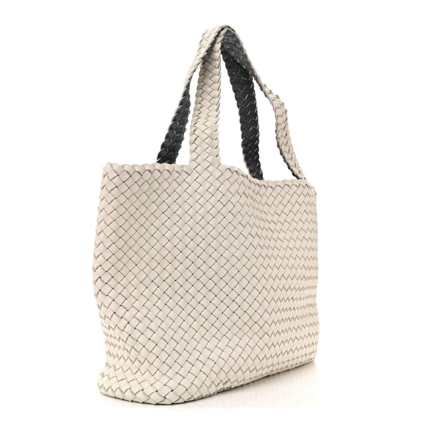 Nappa Intrecciato Bicolor Tote Bag Thunder White Silver