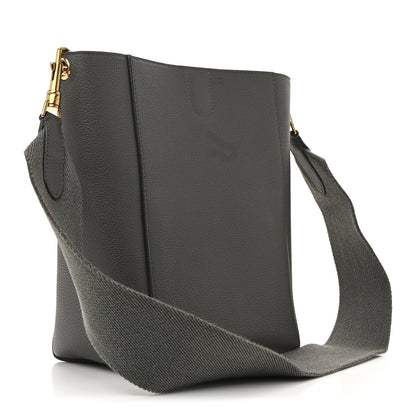 Soft Grained Calfskin Small Sangle Bucket Bag Kohl