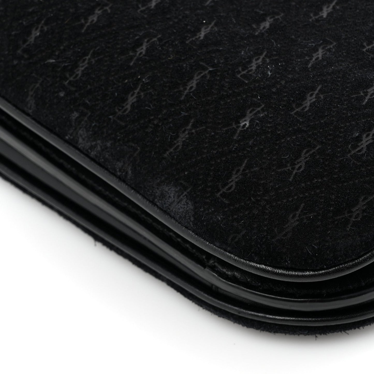Suede All-Over Monogram Small Le Monogramme Satchel Black