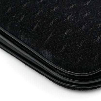 Suede All-Over Monogram Small Le Monogramme Satchel Black