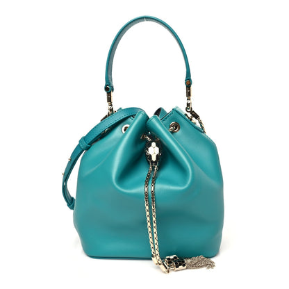 Calfskin Serpenti Forever Bucket Bag Tropical Turquoise