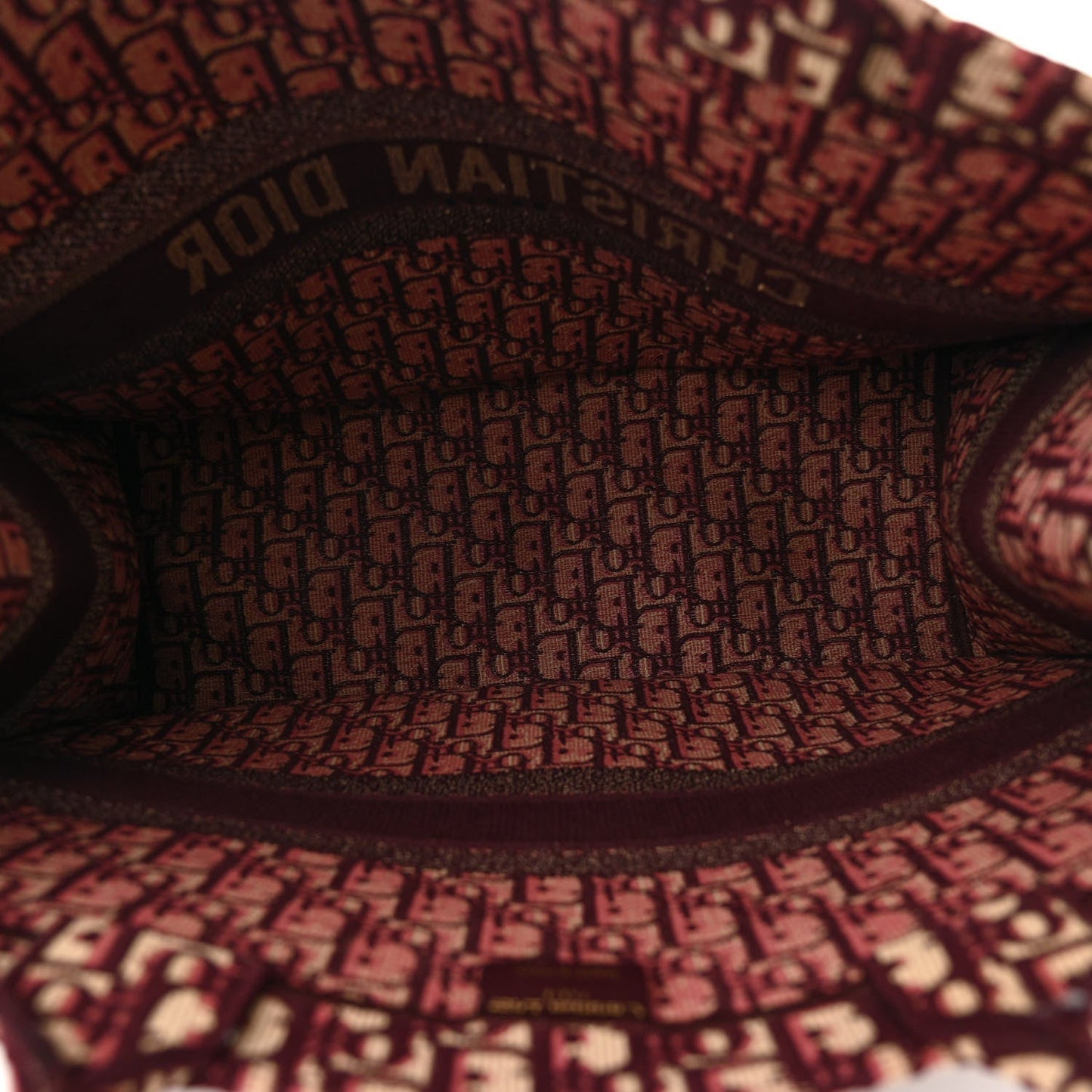 Oblique Large Book Tote Burgundy Multicolor