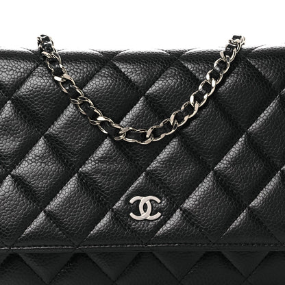 Caviar Quilted Wallet On Chain WOC Black