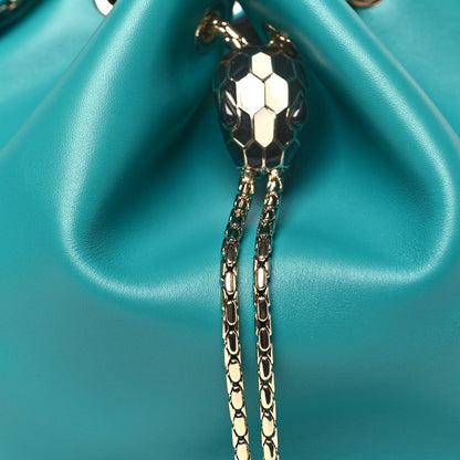 Calfskin Serpenti Forever Bucket Bag Tropical Turquoise
