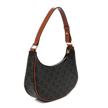 Triomphe Canvas Calfskin Medium Strap Ava Triomphe Shoulder Bag Tan