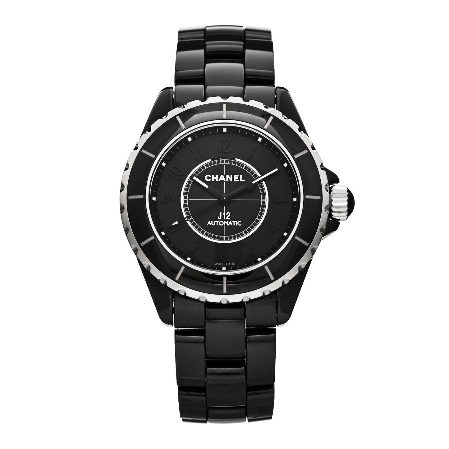 Stainless Steel Ceramic 38mm J12 Phantom Automatic Watch Black