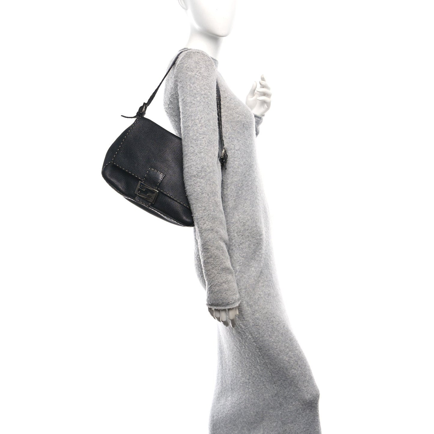 Calfskin Romano Selleria Forever Mama Baguette Black