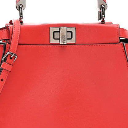 Vitello Seta Nappa Mini Plexi Handle Peekaboo Iconic Satchel Pomodoro