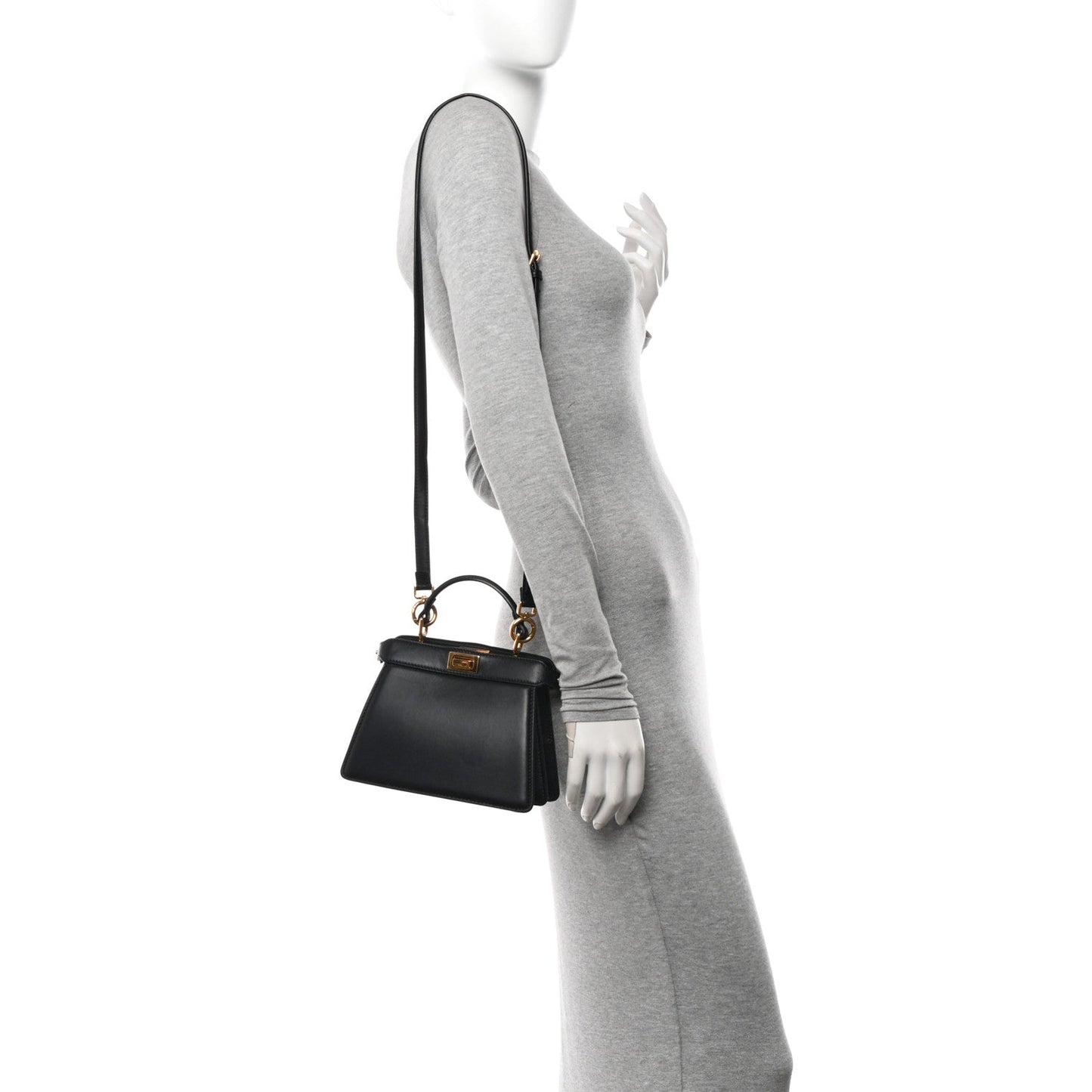 Shiny Nappa Petite Peekaboo I SEE U Satchel Black