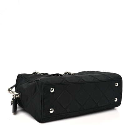 Nylon Tessuto Impuntu Quilted Shoulder Bag Black
