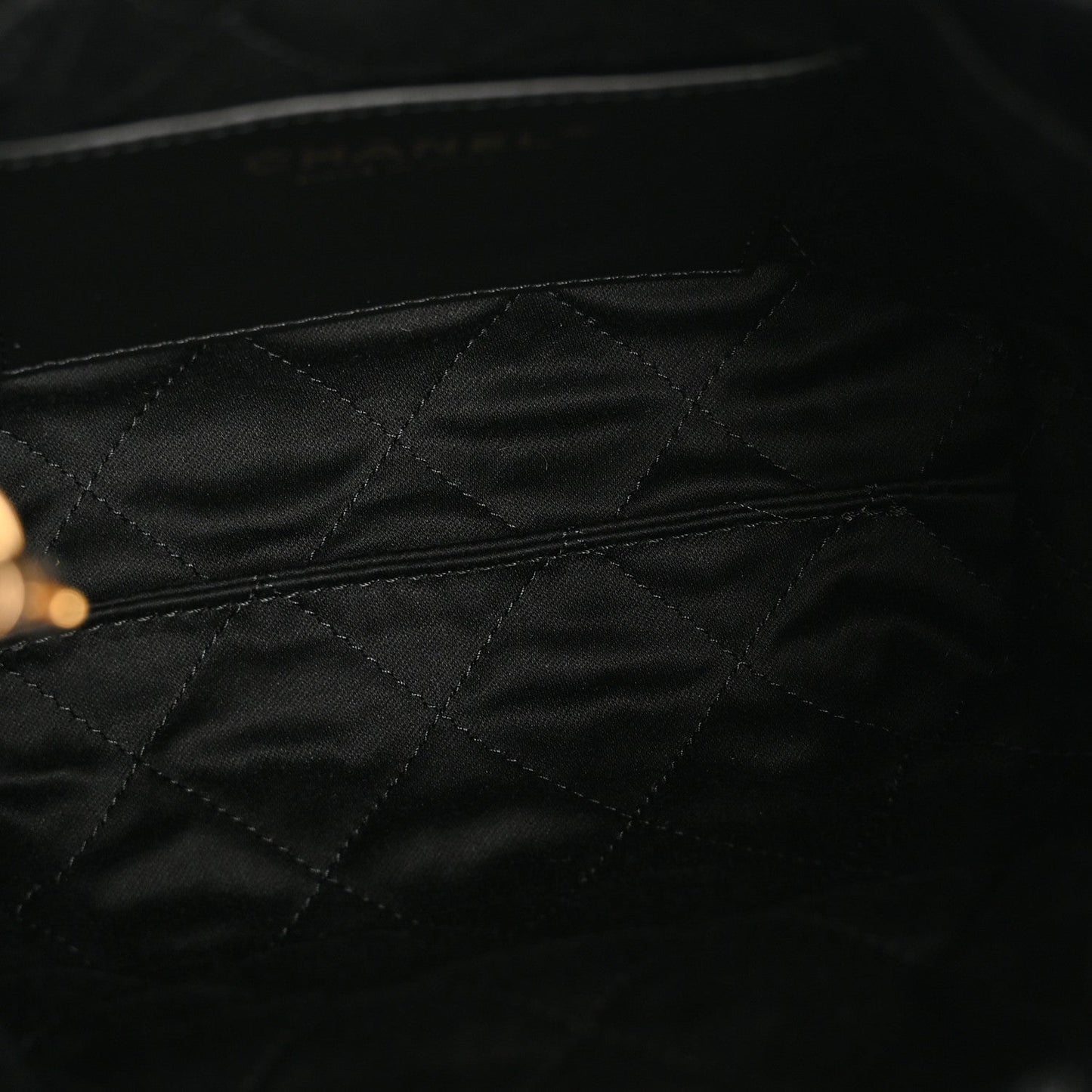 Shiny Calfskin Quilted Mini Chanel 22 Black