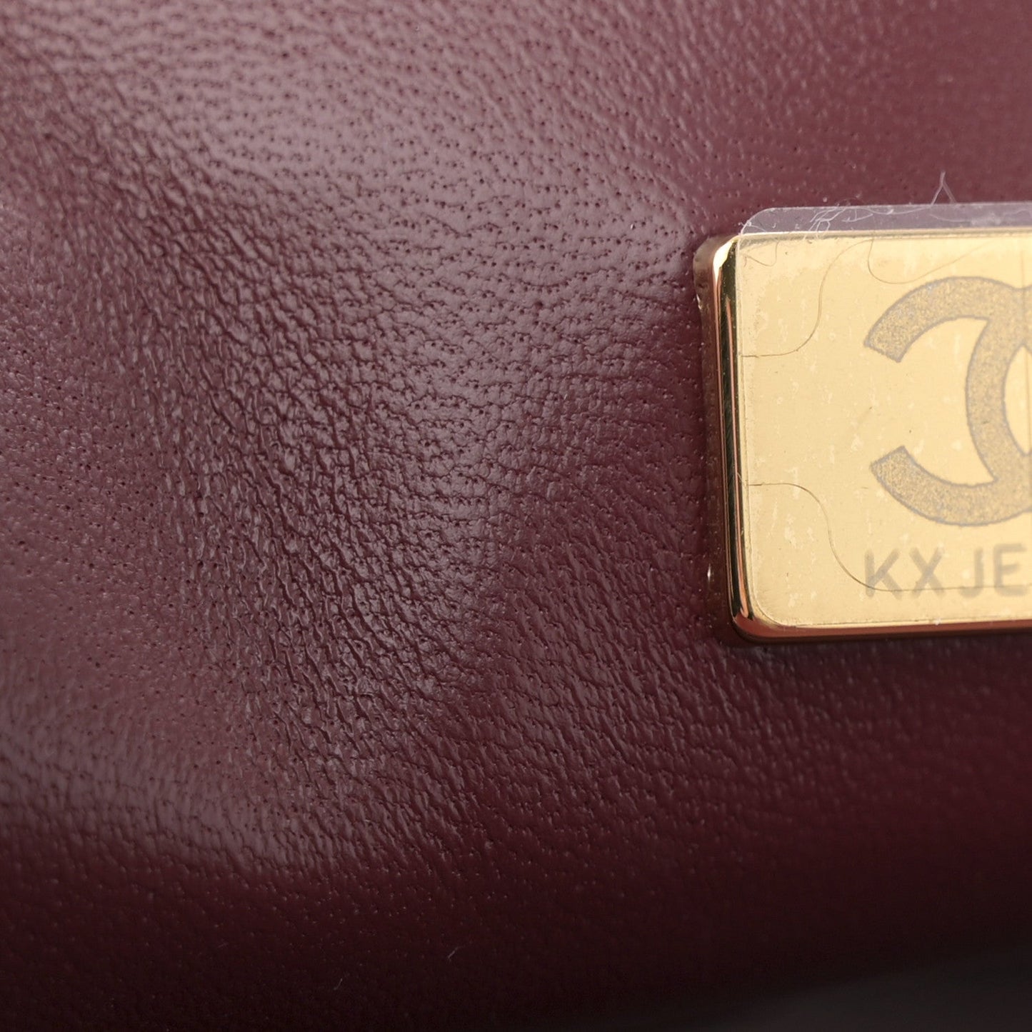Lambskin Quilted Mini Top Handle Rectangular Flap Burgundy