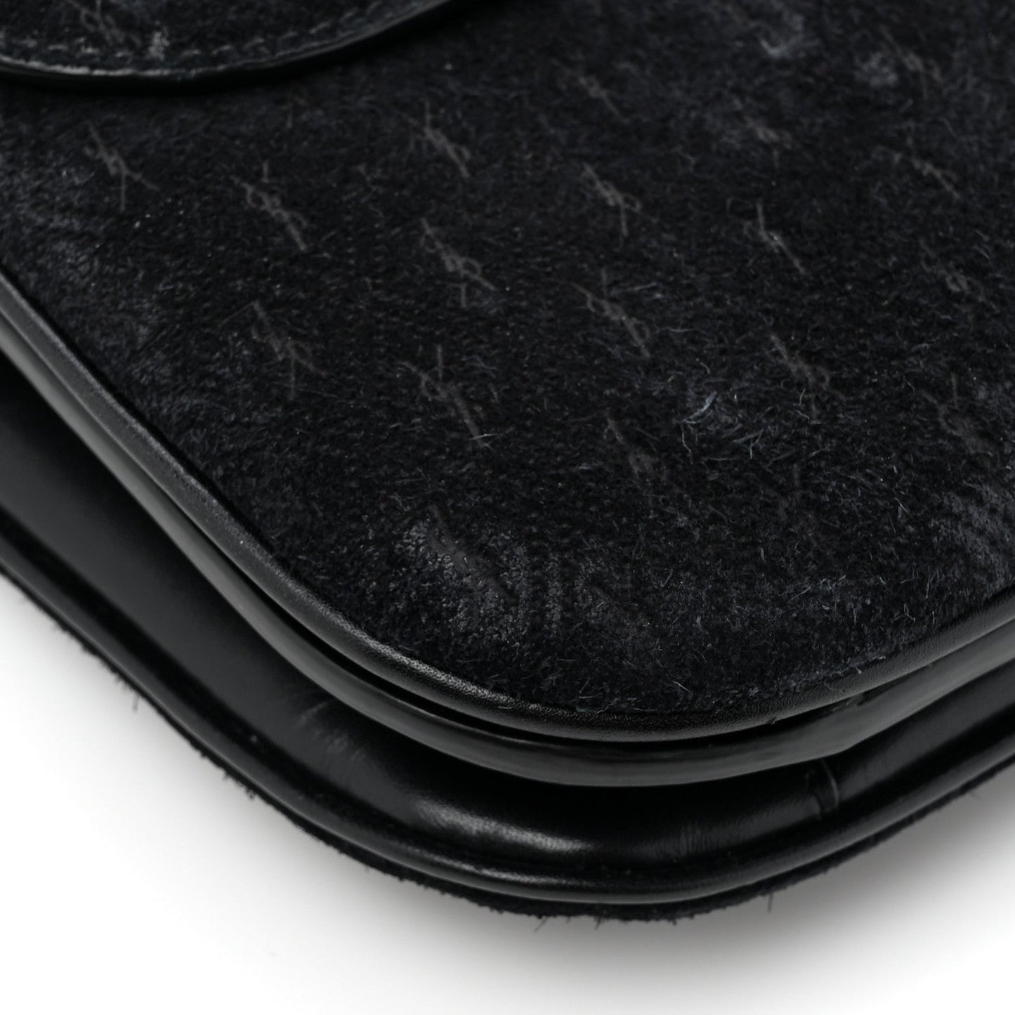 Suede All-Over Monogram Small Le Monogramme Satchel Black