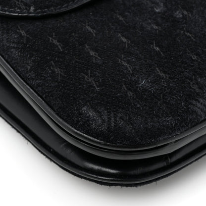 Suede All-Over Monogram Small Le Monogramme Satchel Black